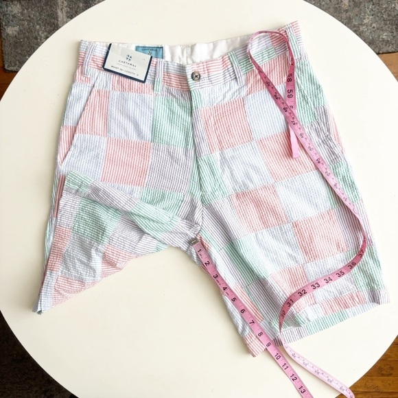 Castaway Clothing Nantucket Mens 9” Seersucker Color Patchwork Short Size 28 New - Picture 2 of 8